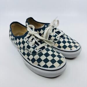 Vans Off The Wall Lace Up Blue Check Skate Fashion Shoes US Women's 7 Men's 5.5